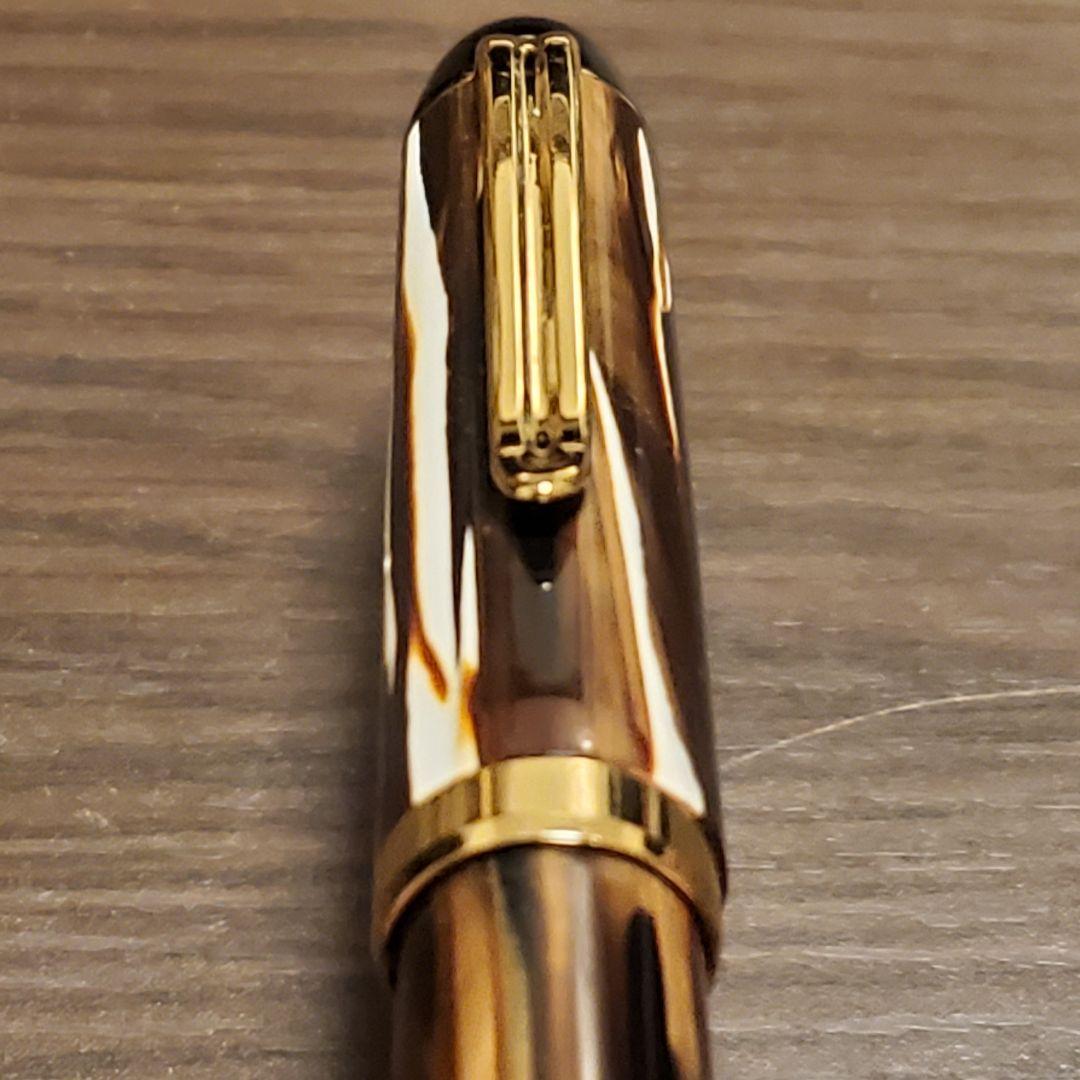 万年筆 セルロイド ブラウン 手作り 職人 国産 加藤製作所 貴重 限定 箱無し